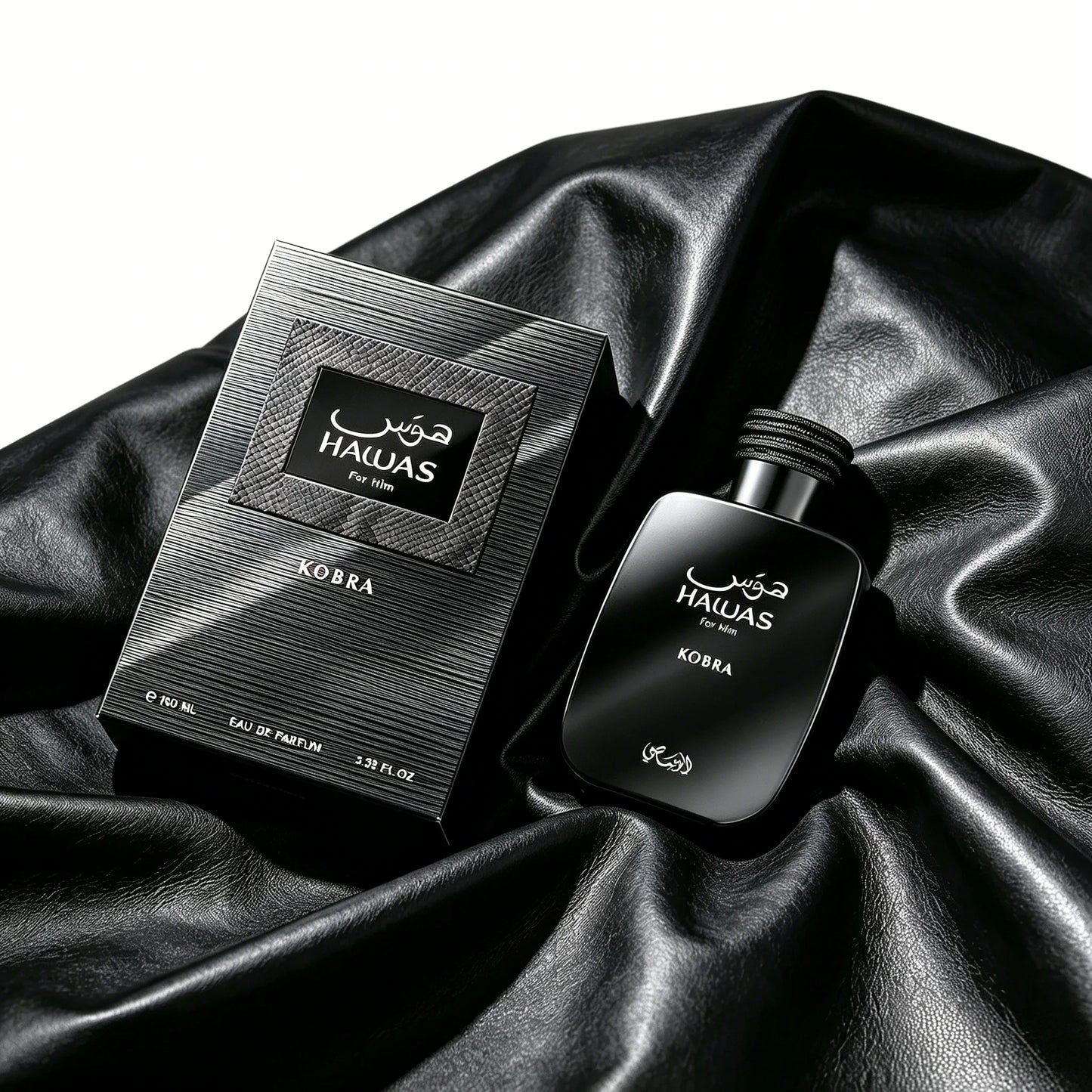 Luxury Matte Black Bottle Men Perfume Rasasi Hawas Kobra Dark Woody Masculine Scent Long Lasting Daily Fragrance Gift