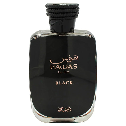 Hawas Black for Men Eau de Parfum Spray – Oud Scent, Fresh Cologne & Long-Lasting Fragrance for Men, 3.33oz