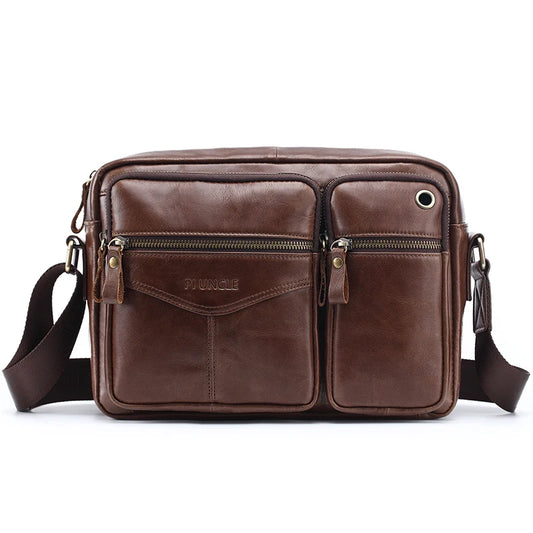 New 2025 Men Genuine Leather Shoulder Bag Casual Leather Men's Pad Messenger Bag Male Business Crossbody Bag Hot Handbag for Men