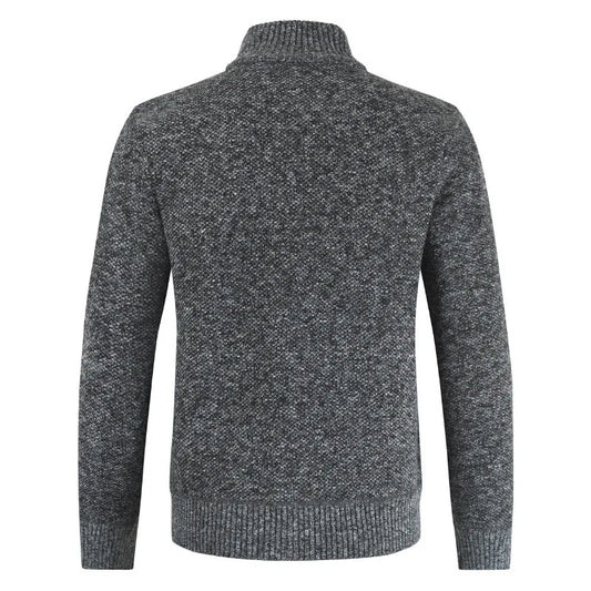 New Autumn Winter Jacket Men Coats Solid Slim Fit Thick Fleece Coats Men Jacket Casual Stand Collar Zip Jacket Men