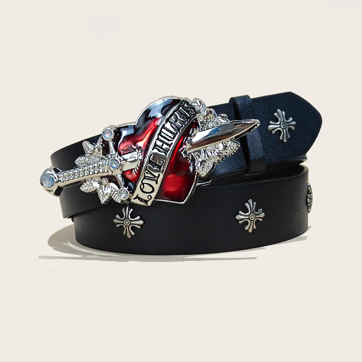 Fashion Punk Belt Cross Melancholic Second-generation Belt Design High Quality Gothic Accessories Plus Size Belt for Men Women