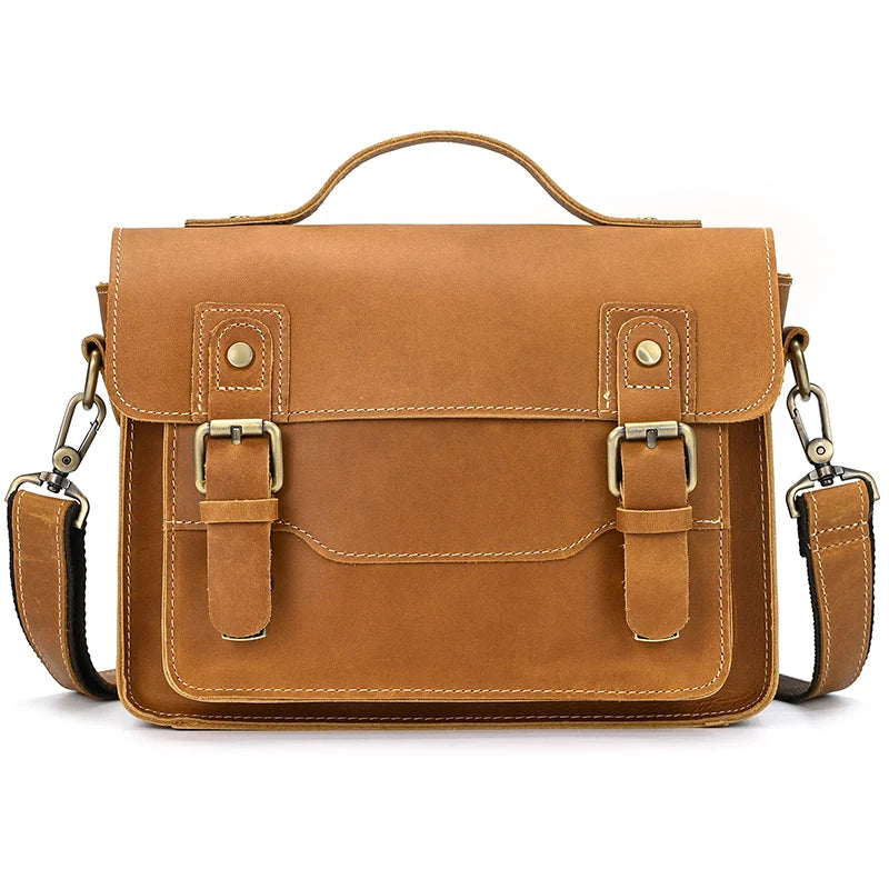 Luufan Crazy Horse Leather Men's Shoulder Bag Vintage Messenger Bags Men Male Small Travel Crossbody Bags Man Handbag Sling Bag