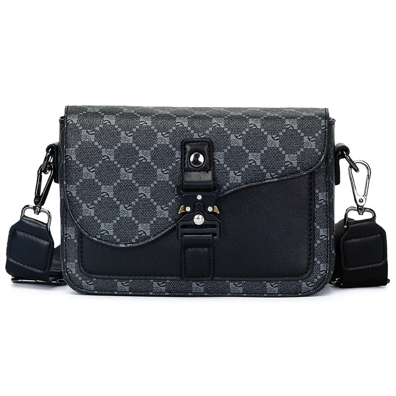 High-End Casual Shoulder Bag for Commuting Business Waterproof Daily Sling Bag Fashionable Jacquard Pattern Men's Crossbody Bag