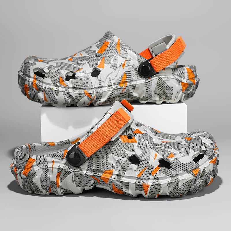 Size 40-47 Men Sandals Casual Street Light EVA Men's Casual Shoes Hole Shoes Clogs Home Garden Outdoor Male Beach Flat Slippers