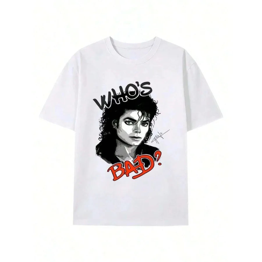 【New Arrival】Michael Jackson Discography T-Shirt, White Cotton Crew Neck, Career Album Covers & Signature Graphic Tee for Fans