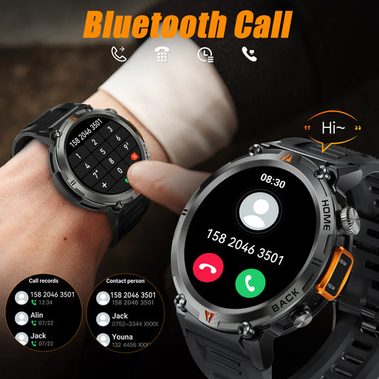 EIGIIS KE3 Bluetooth Call Smart Watch Men Full Touch Screen Health Monitor Clock With Flashlight Men SmartWatch For IOS Android