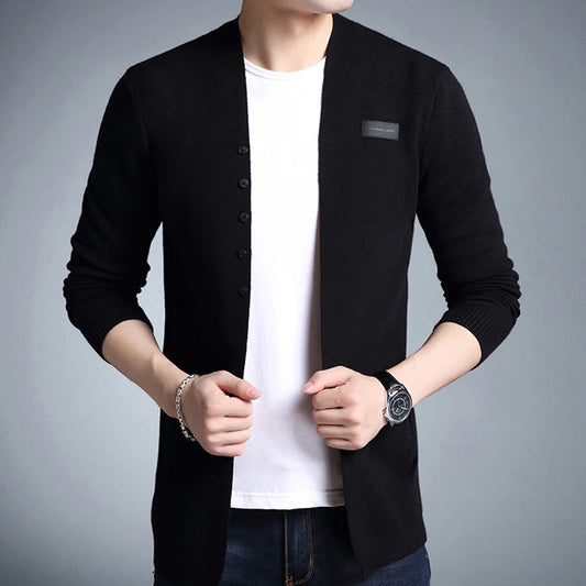 Men Spring Autumn Fashion Thin Sweater Coats Men Slim Fit V-Neck Cardigan Clothing Male Casual Knitted Jackets