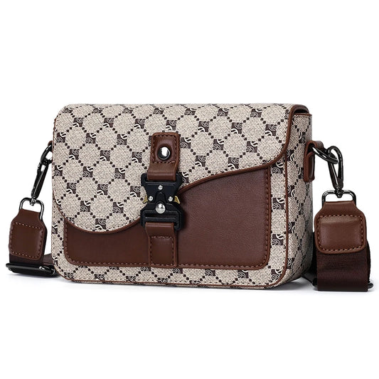 High-End Casual Shoulder Bag for Commuting Business Waterproof Daily Sling Bag Fashionable Jacquard Pattern Men's Crossbody Bag