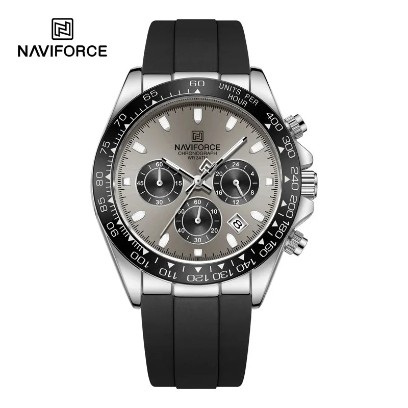 NAVIFORCE 2026 New Luxury Fashion Men‘s Business Casual Wrist Watch Waterproof Chronograph Silicone Strap Wristwatch Gifts Clock
