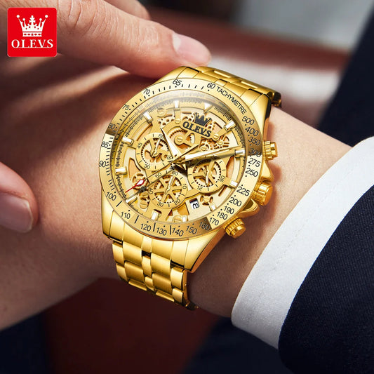 OLEVS 9913 Men's Watches Original Quartz Watches For Men Waterproof Luminous Chronograph Date 24 Hours Watches Luxury Men
