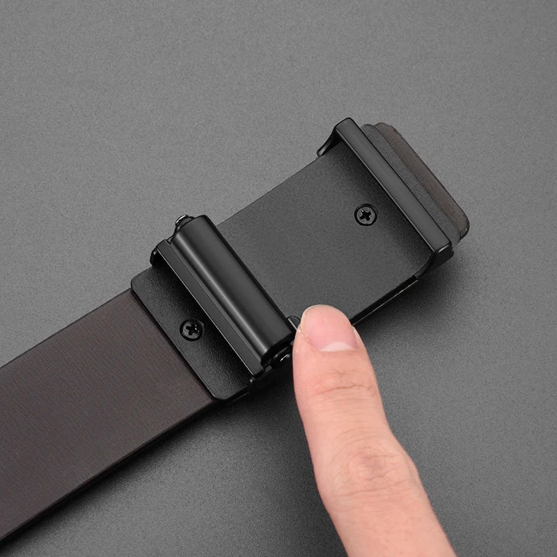 Fashionable and Simple Men's G-shaped Metal Automatic Buckle Belt High Quality Men's business Belt Suitable For Formal Occasions