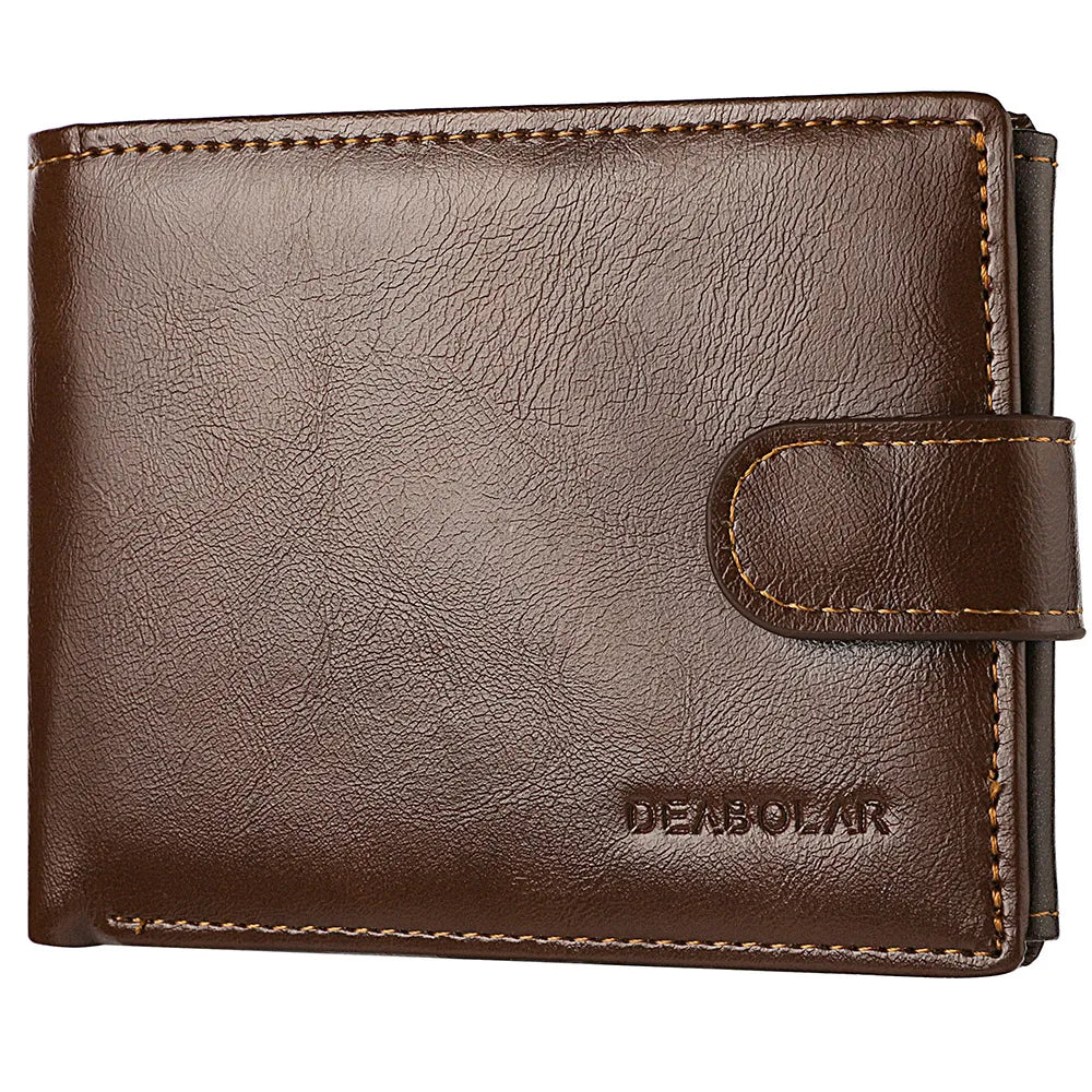 Men's Wallet Large Capacity Multi-Function Short Wallet Multi-slot Zipper Coin ID Credit Card Holder Men's Wallet