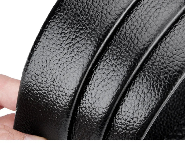 OYIFAN Automatic Ratchet Belt for Men - Genuine Leather Strap with Alloy Buckle, Durable for Daily Wear