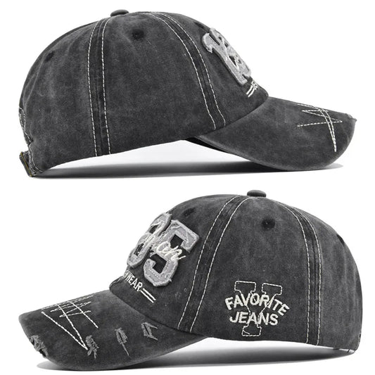 Men Women 1985 Embroidery Baseball Caps Vintage Washed Cotton Outdoor Sun Hats Unisex Streetwear Hip Hop Hats Adjustable