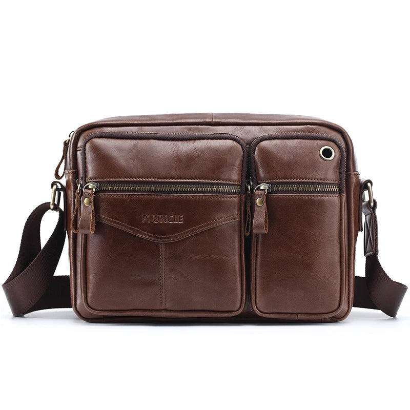 New 2025 Men Genuine Leather Shoulder Bag Casual Leather Men's Pad Messenger Bag Male Business Crossbody Bag Hot Handbag for Men