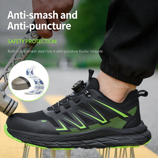 Fashion Safety Shoes Men Steel Toe Work Shoes Anti-smash Anti-puncture protection Construction Functional Shoes Men Work Boots