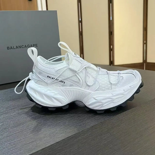Men's Paris Shoes Top Version 2025 New Fashion Trend Dad Shoes Thick Bottom Heightening Casual Sports Shoes Rubber Outsole