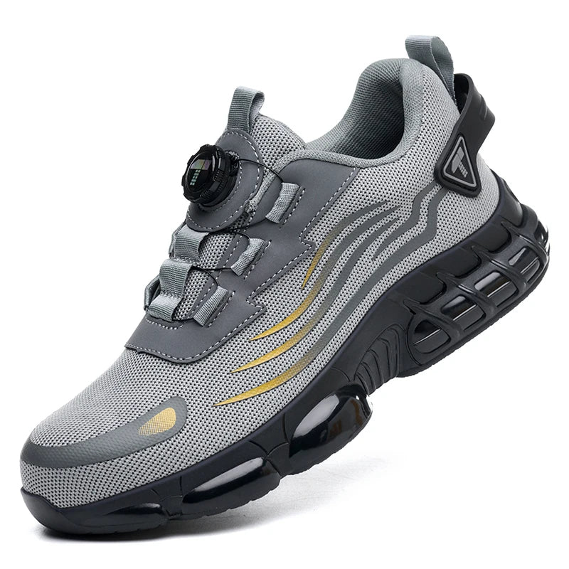 Botones giratorios zapatos de Seguridad masculinos, zapatos de trabajo, botas de Seguridad Anticoagulantes Tactical Boots