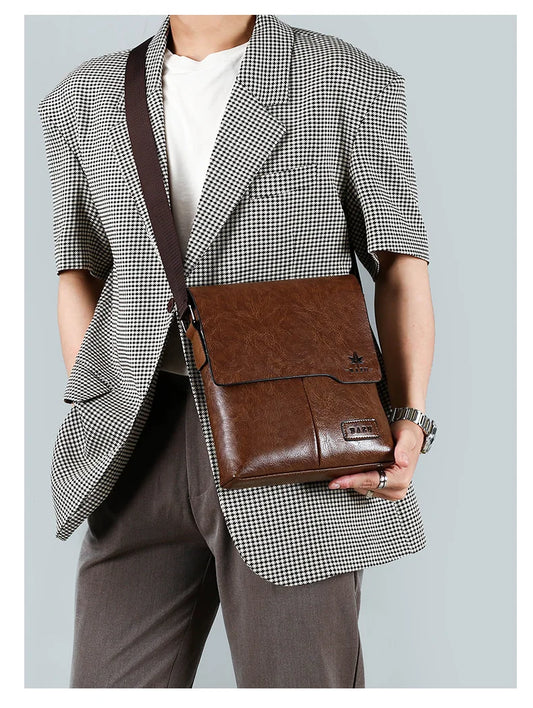 Luxury Brand Vintage Messenger Bags Men Leather Shoulder Bag Male Handbag Brown Black Side Bag Business Crossbody Bag For Men