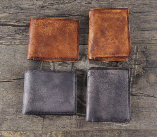 Fashion Vintage Genuine leather Wallet Men short Bifold Money Clips Leather male wallet Purse Coin Bag money Holder WC-007