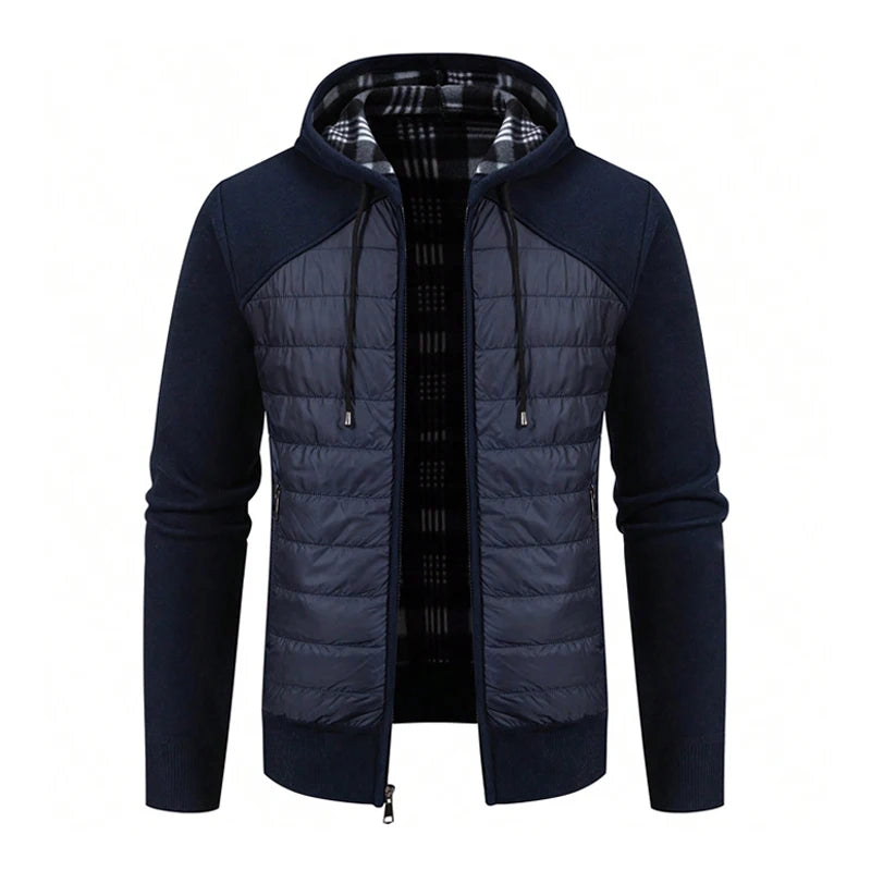 Big Size Men's Casual Full Zip Sweaters Knitted Cardigan with Hood Autumn Winter Male Clothing