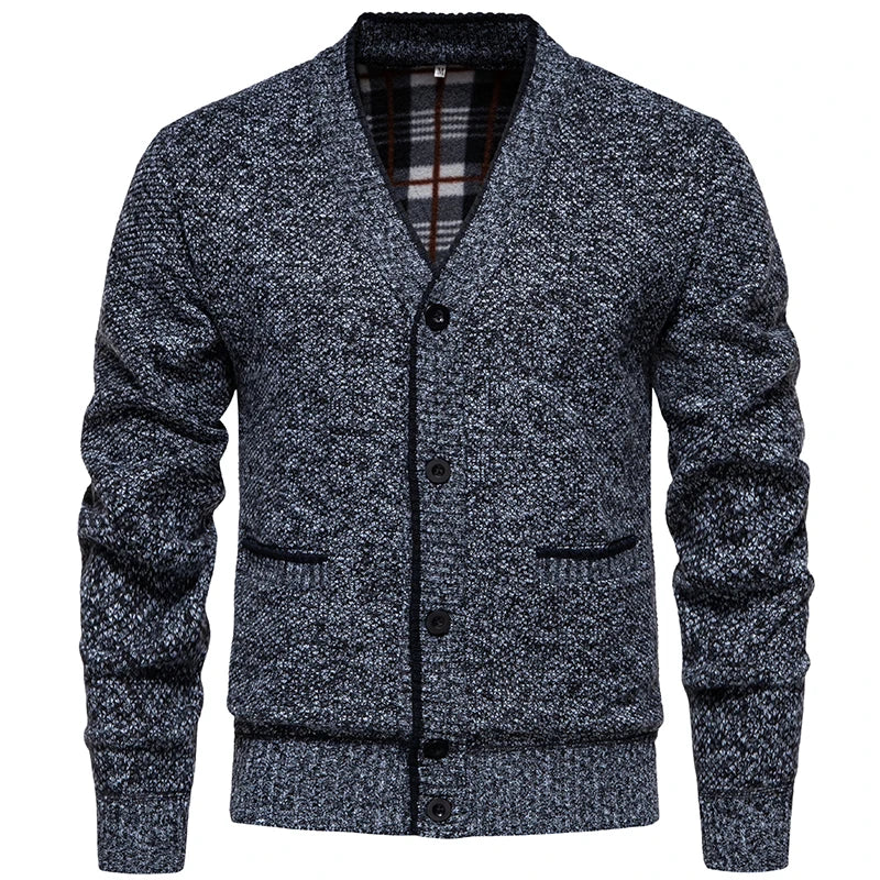 New Autumn Men V-neck Business Cardigans Sweatercoats Winter Warm Cardigan Sweaters Male Casual Cardigans Slim Fit Sweaters 4XL