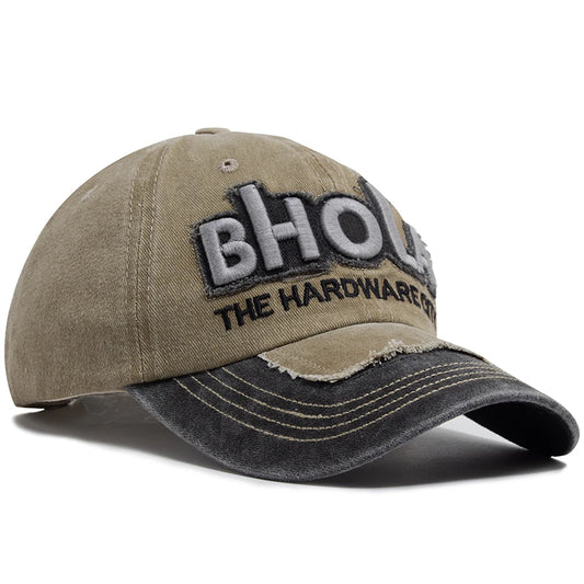 Men Women Baseball Caps BHOLA Fashion Letter Embroidery Hip Hop Cap Summer Washed Cotton Vintage Casual Sun Visor Hat Adjustable