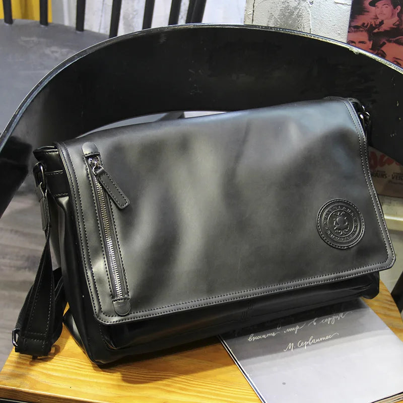 Retro Crossbody Bag Men Large Capacity Messenger Bag Flap Satchels Vintage Design Men's Crossbody Shoulder Bags Male Sling Pack
