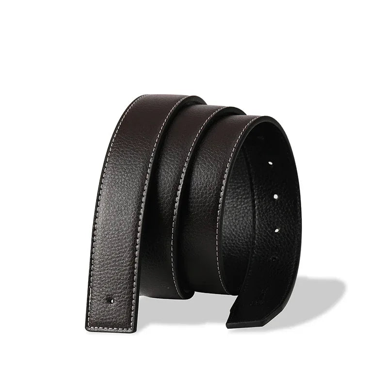Luxury Brand Belts No Buckle Men High Quality Pin Smooth Buckle Male Straps without Buckle PU Leather Waistband No Buckle 3.8cm