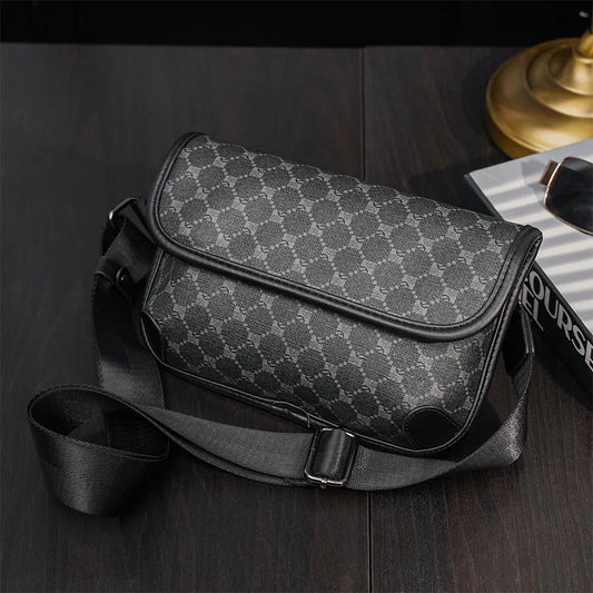 Brand Design Shoulder Bag Men Crossbody Bag Fashion Business PU Leather Shoulder Bag Male Mobile Phone Bag Purses Handbags New