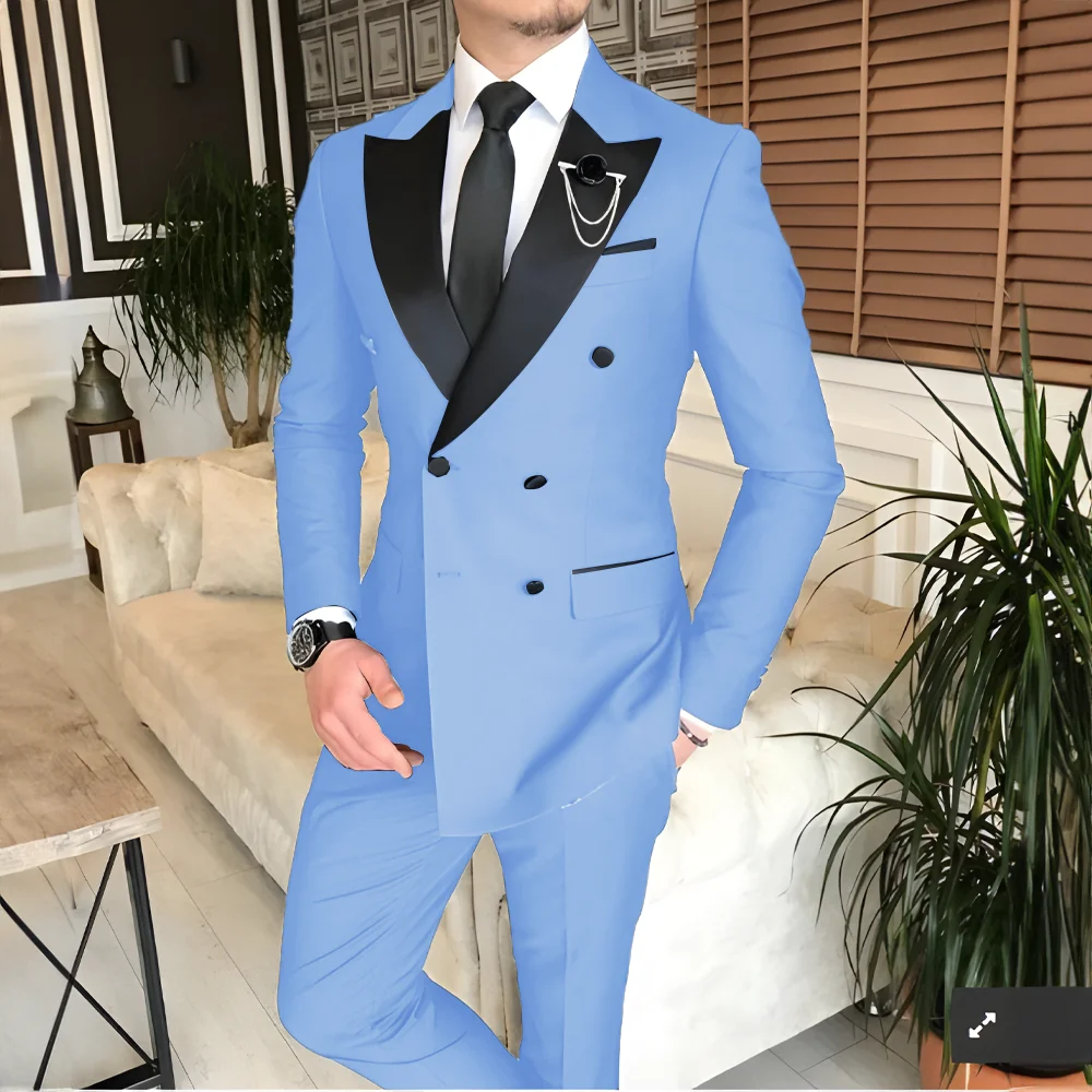 Men's Suit Tailored 2-Piece Clothing Fashion Men's Wedding Groom Suits Best Man Dinner Engagement Tuxedo