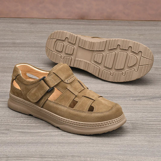 Cowhide Men's Shoes Work Shoes Are All Soft Genuine Leather Casual Walking Old-fashioned Men's Sandal