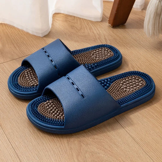 Massage Slippers Men's Summer Indoor Home Bathroom Bath Sole Acupoints Foot Therapy Non-slip Sandals Men's Men Slippers Shoes