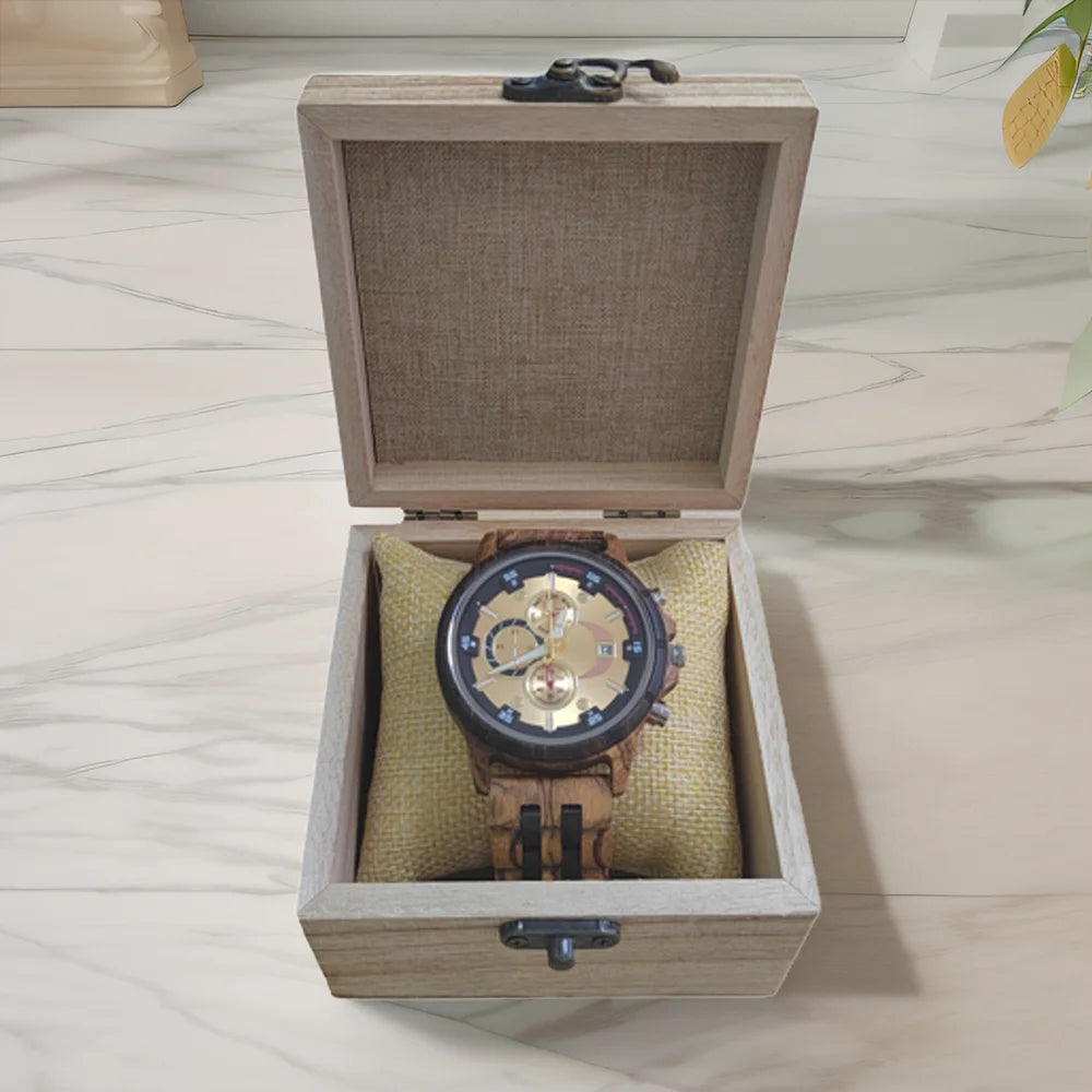 Man's Watches Wooden Watch Strap Hand Watch Quartz Wrist Watch for Men Chronograph Luxury Brand montre homme Gift Drop Shipping
