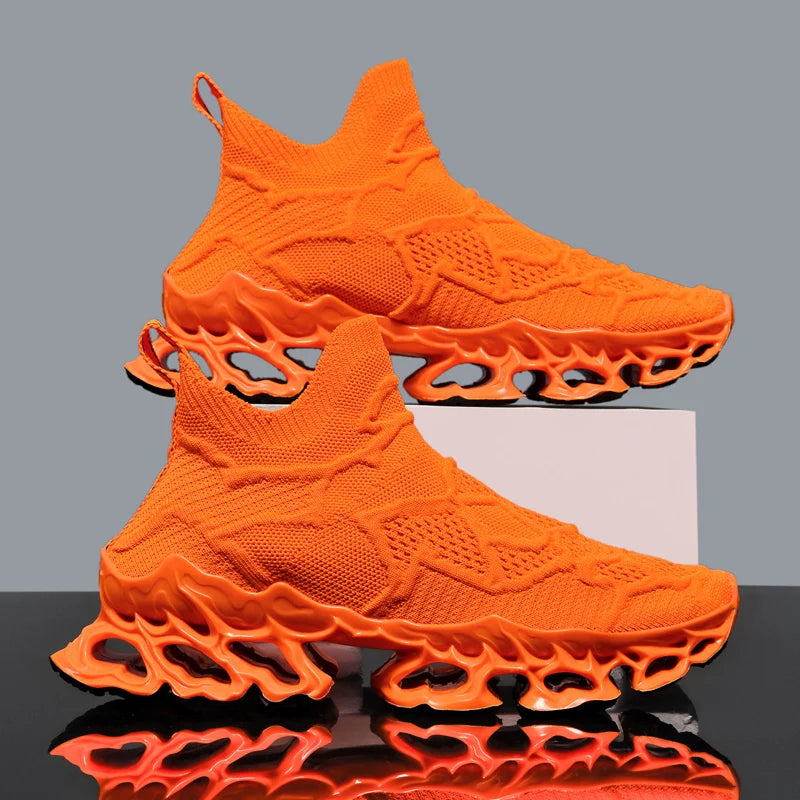 Men's Blade Type Shoes Breathable Shock Absorption Running Shoes Non-Slip Shoes For Jogging Tennis Gym Casual Walking Sneakers