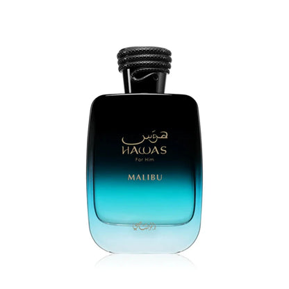 Rasasi Hawas Malibu Eau de Parfum Spray for Men – Sun-Drenched Fresh Citrus, Marine & Woody Aromatic Scent, Long-Lasting Premium Arabian Fragrance, Perfect Gift, 3.4 fl oz / 100 ml