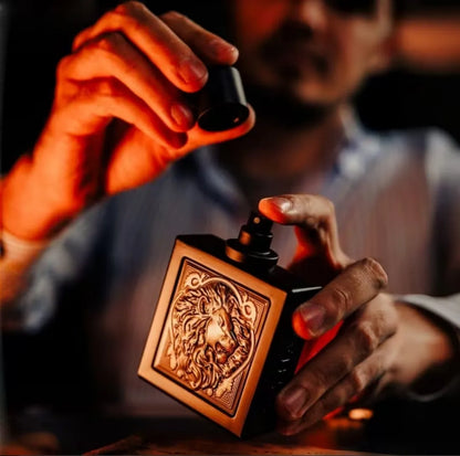 RAYHAAN Lion most popular men's sweet and spicy wooden fragrance, black gold embossed lion square bottle, noble luxury, gift selection, suitable for multiple venues