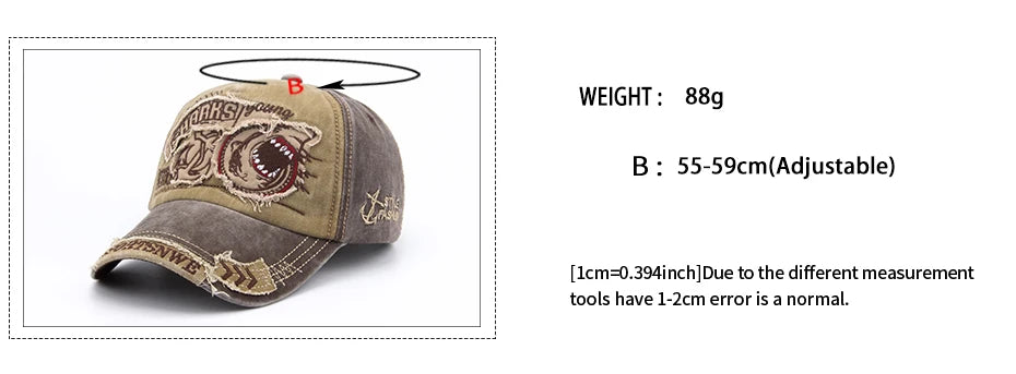 Summer Men Baseball Cap Cotton Fashion Shark Embroidery Vintage Casual Visor Hat For Women Snapback Hip Hop Caps Unisex
