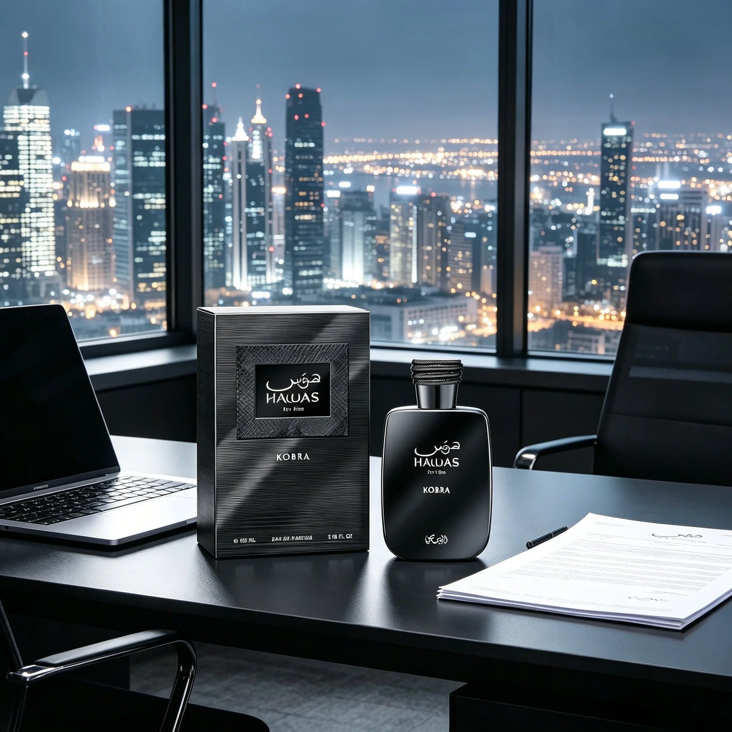 Luxury Matte Black Bottle Men Perfume Rasasi Hawas Kobra Dark Woody Masculine Scent Long Lasting Daily Fragrance Gift