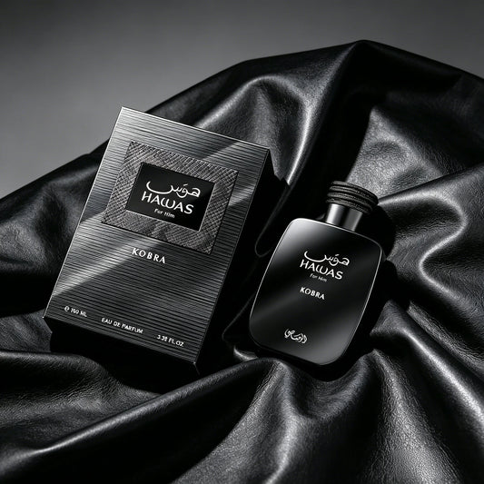 Luxury Matte Black Bottle Men Perfume Rasasi Hawas Kobra Dark Woody Masculine Scent Long Lasting Daily Fragrance Gift