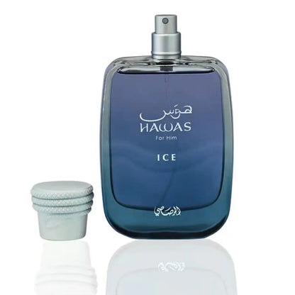 Rasasi Hawas Ice Men’s EDP – Icy Fresh Citrus Aroma, Long-Lasting, 100 ml / 3.4 fl oz
