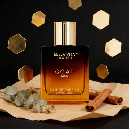 Bella Vita Luxury G.O.A.T Man Eau de Parfum Rich Warm Woody Spicy Scent Gradient Amber Square Bottle Long Lasting Masculine Perfume Ideal Holiday Gift for Him
