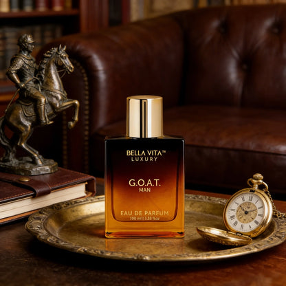 Bella Vita Luxury G.O.A.T Man Eau de Parfum Rich Warm Woody Spicy Scent Gradient Amber Square Bottle Long Lasting Masculine Perfume Ideal Holiday Gift for Him