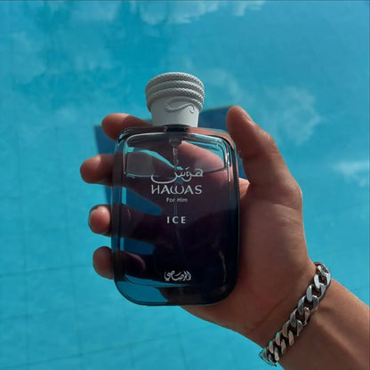 RASASI Hawas Ice for Men Eau de Parfum, 100ml (3.38 oz), Premium Arabian Fragrance - Best Holiday Gift