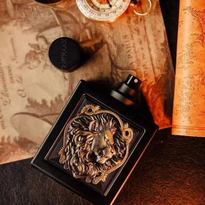 RAYHAAN Lion most popular men's sweet and spicy wooden fragrance, black gold embossed lion square bottle, noble luxury, gift selection, suitable for multiple venues