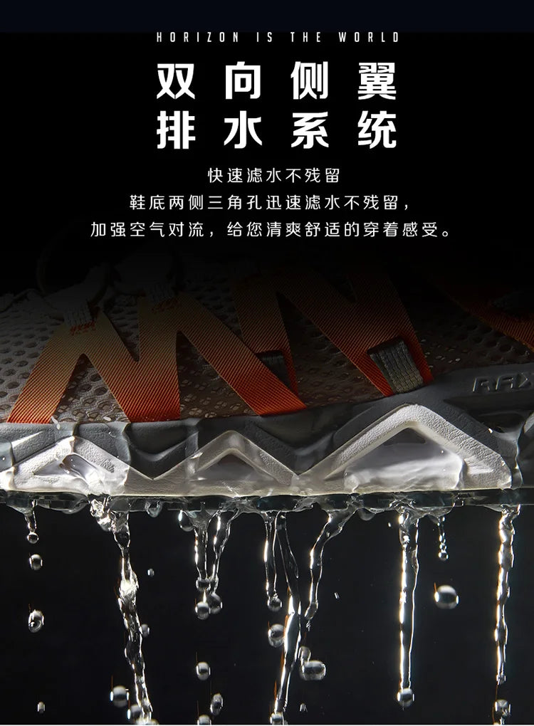 Rax Men's Aqua Upstreams Shoes Quick-drying Breathble Fishing Shoes Women Hole PU Insole Anti-slip Water Shoes