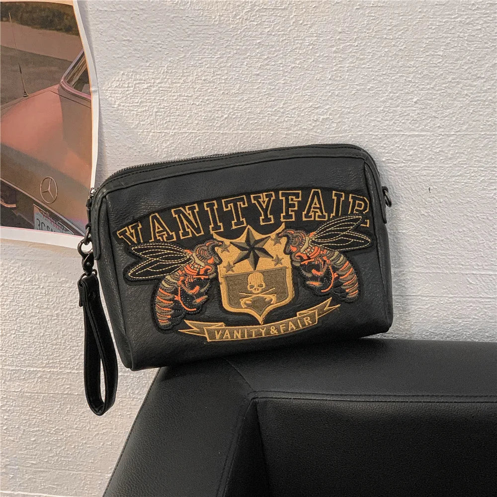 Embroidery Bee Crossbody Shoulder Bag Men Fashion Multifunction Clutch Bag Men Shoulder Bag Crossbody Messenger Bag Man Handbag
