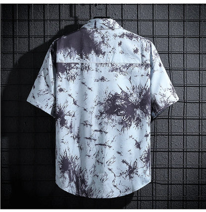 Men and Women's Short-Sleeved Printed Shirt, Casual Beach Clothes, Personality Thin Couple Tops, New