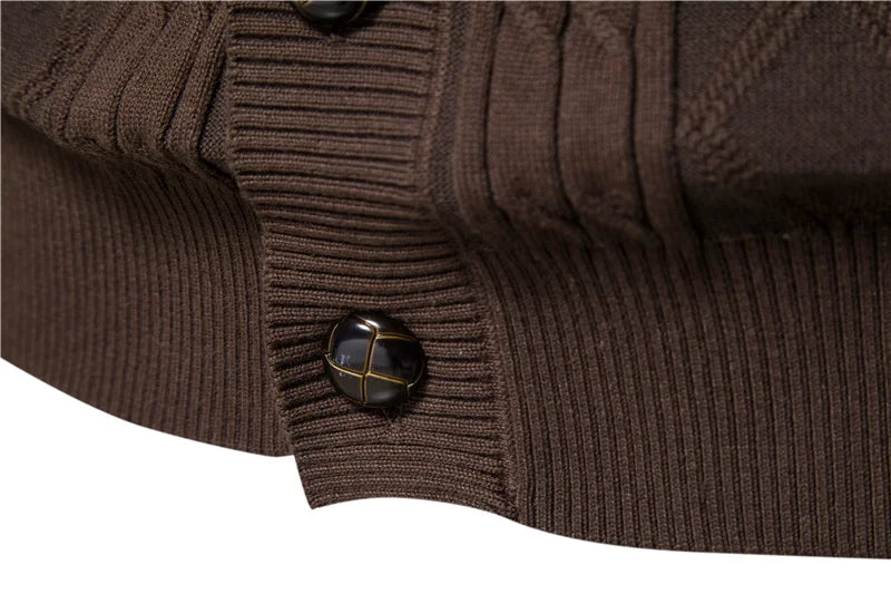 AIOPESON Cotton Argyle Cardigan Men Casual Single Breasted Solid Color Business Mens Cardigans New Winter Fashion Sweater Man