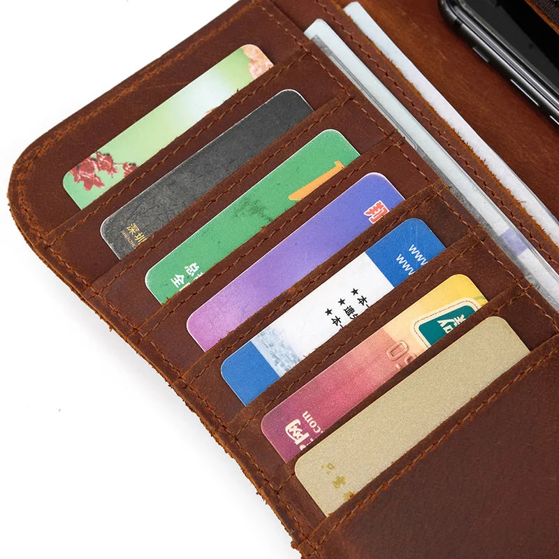 Newsbirds Genuine Leather Long Wallet Wrist Belt Strap Chain Wallet Christmas Gift Wallet gift men woman wallets Clip Purse